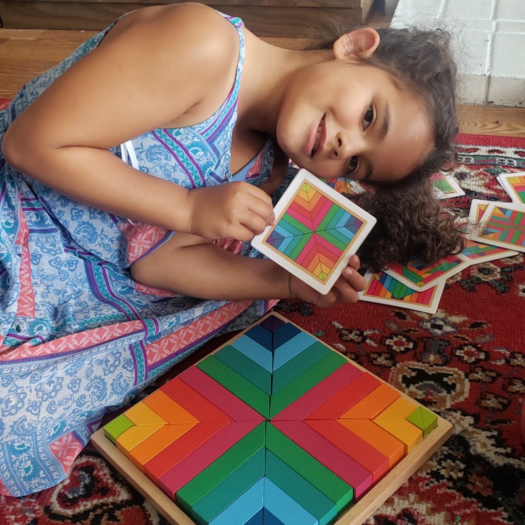 girl with block game