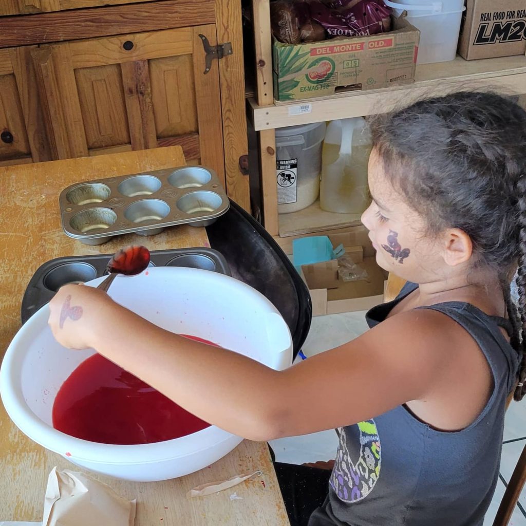 girl making jello