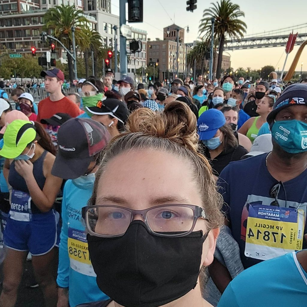 selfie at the corrals before the race