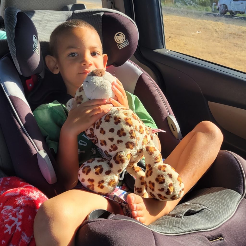 boy in car seat