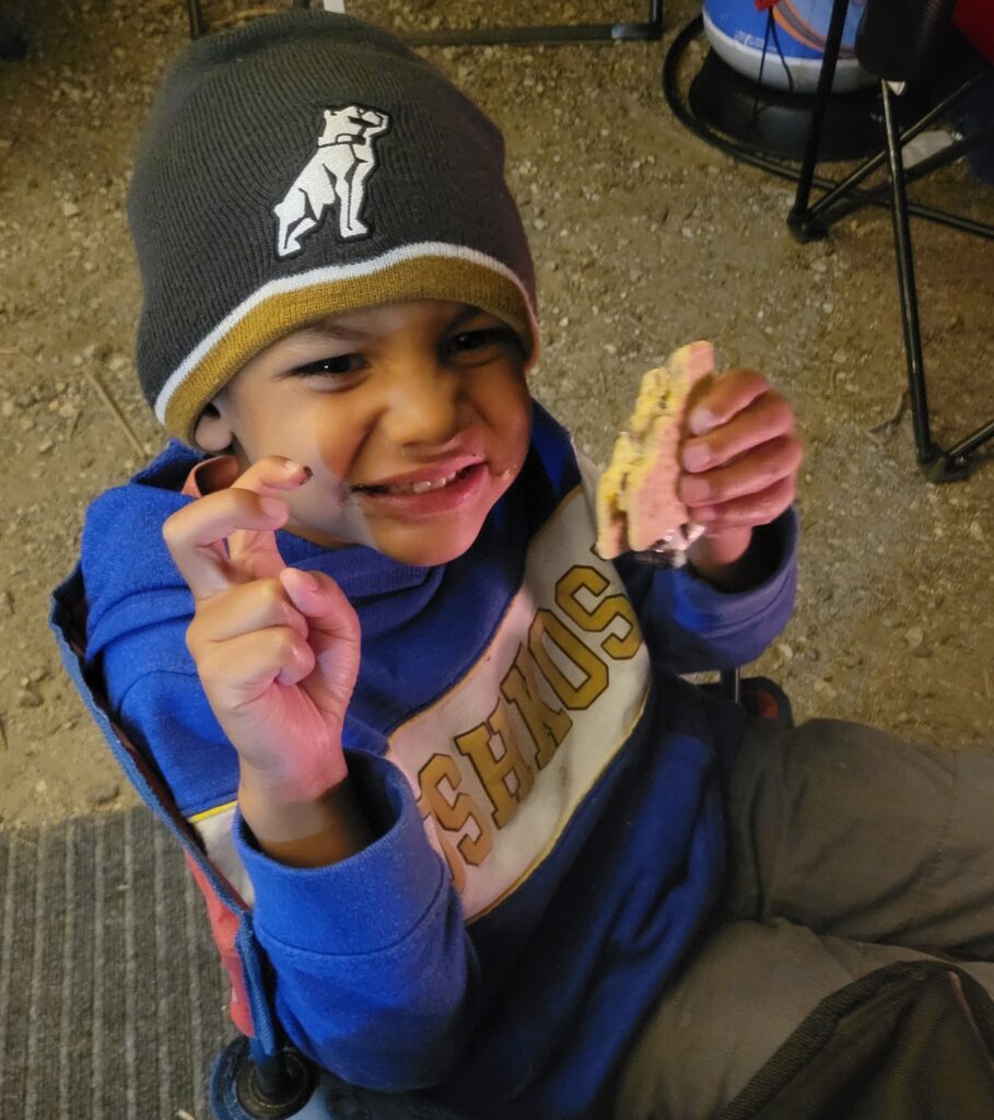 Boy with smore