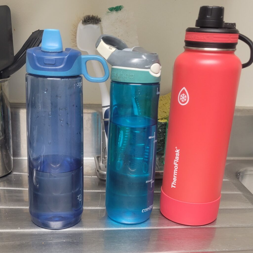 3 water bottles